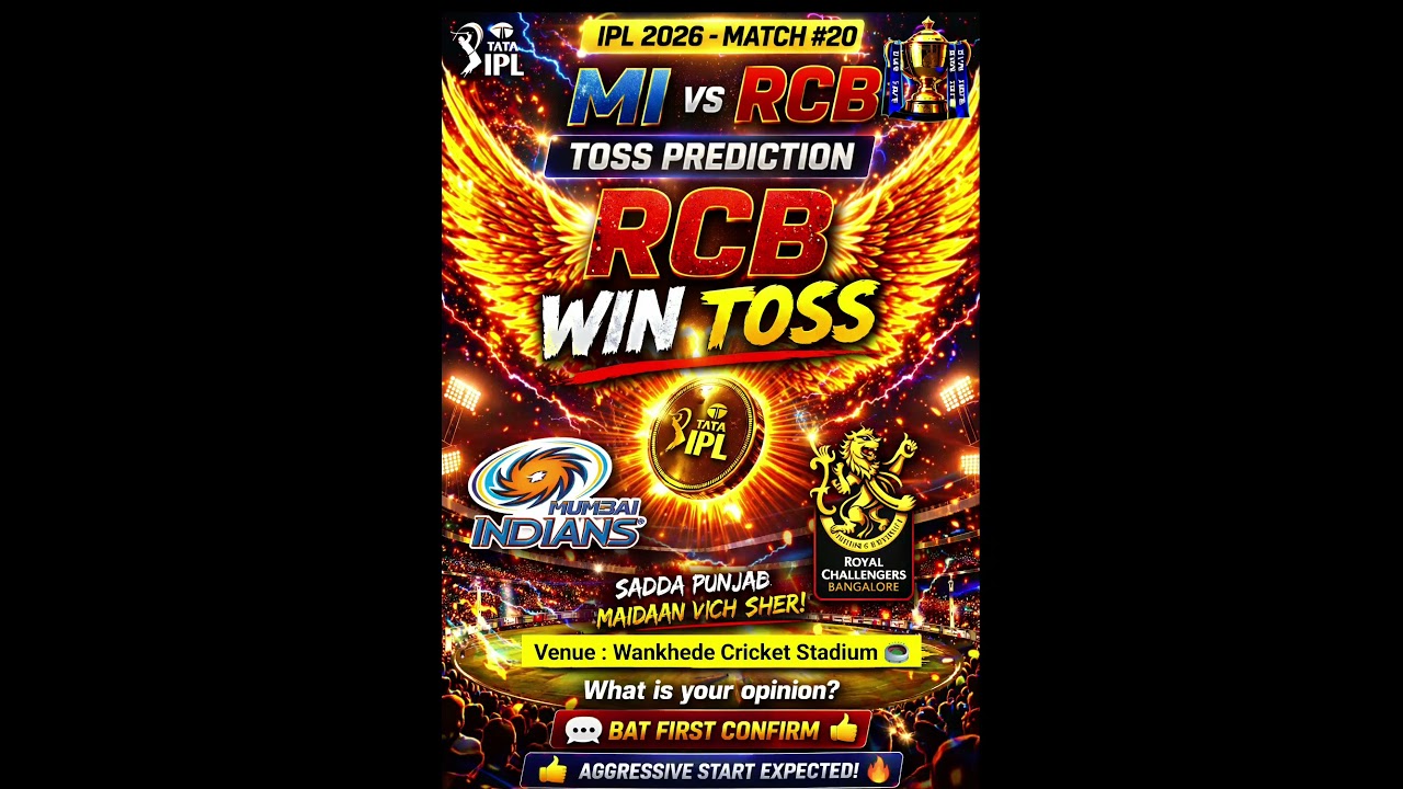 MI vs RCB toss prediction Today | aaj toss kon jitega | indian premier league 2026