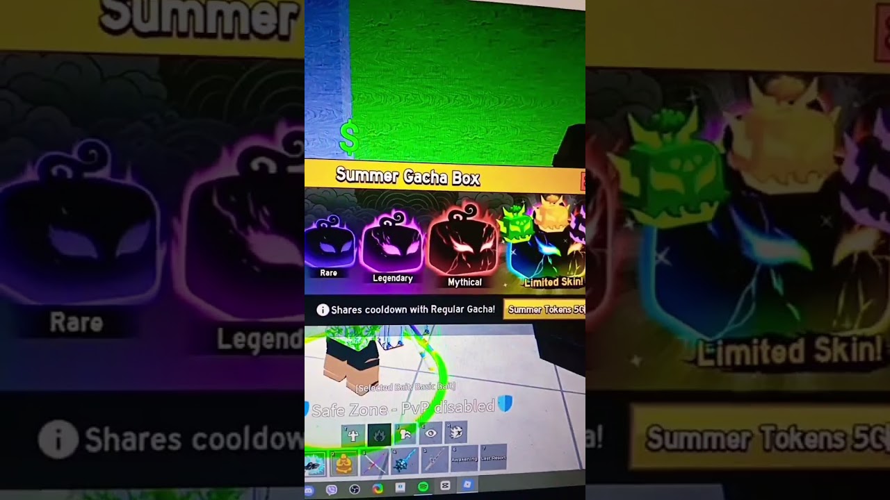Rolling at the new summer gacha blox fruits 
