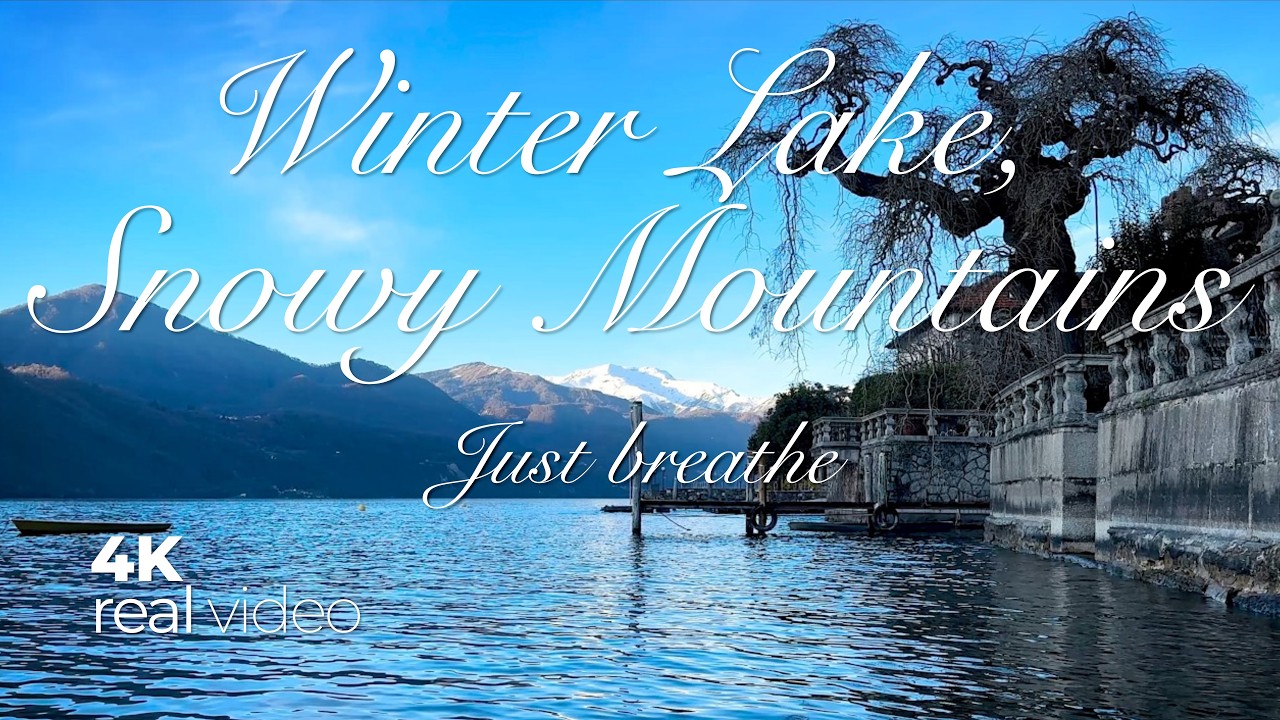 Breathe Italy 🇮🇹 Winter Lake, Snowy Mountains & Pure Calm | Real Nature Sounds (1 Hour)