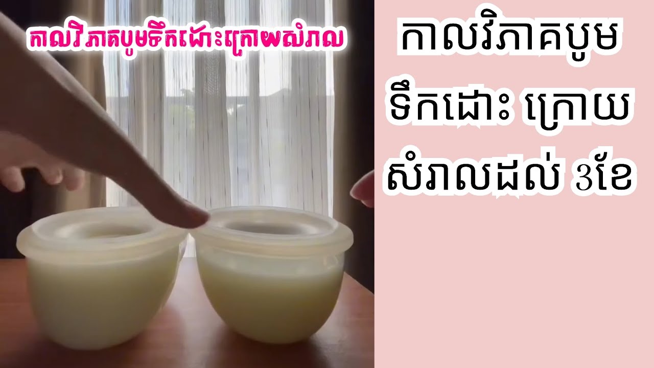 កាលវិភាគបូមទឹកដោះក្រោយសំរាលដល់ 3ខែ (sample only)