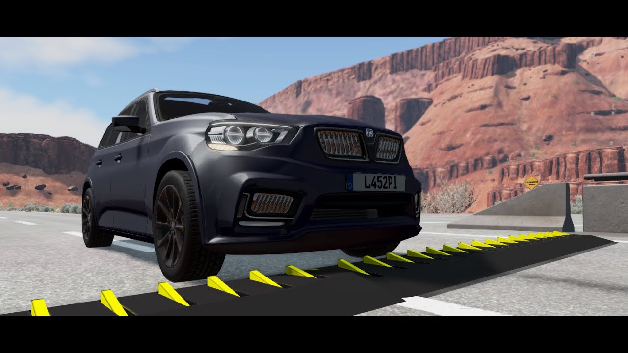 Spike Strip Car Crash - BeamNG Drive / Utek
