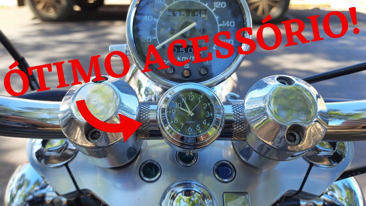 Relógio para moto custom, review e instalação - Honda Shadow 600