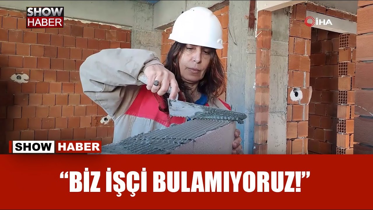 Aylık 60 bin liraya çalıştıracak usta bulamayan kadın müteahhit inşaatta kendi çalışıyor!