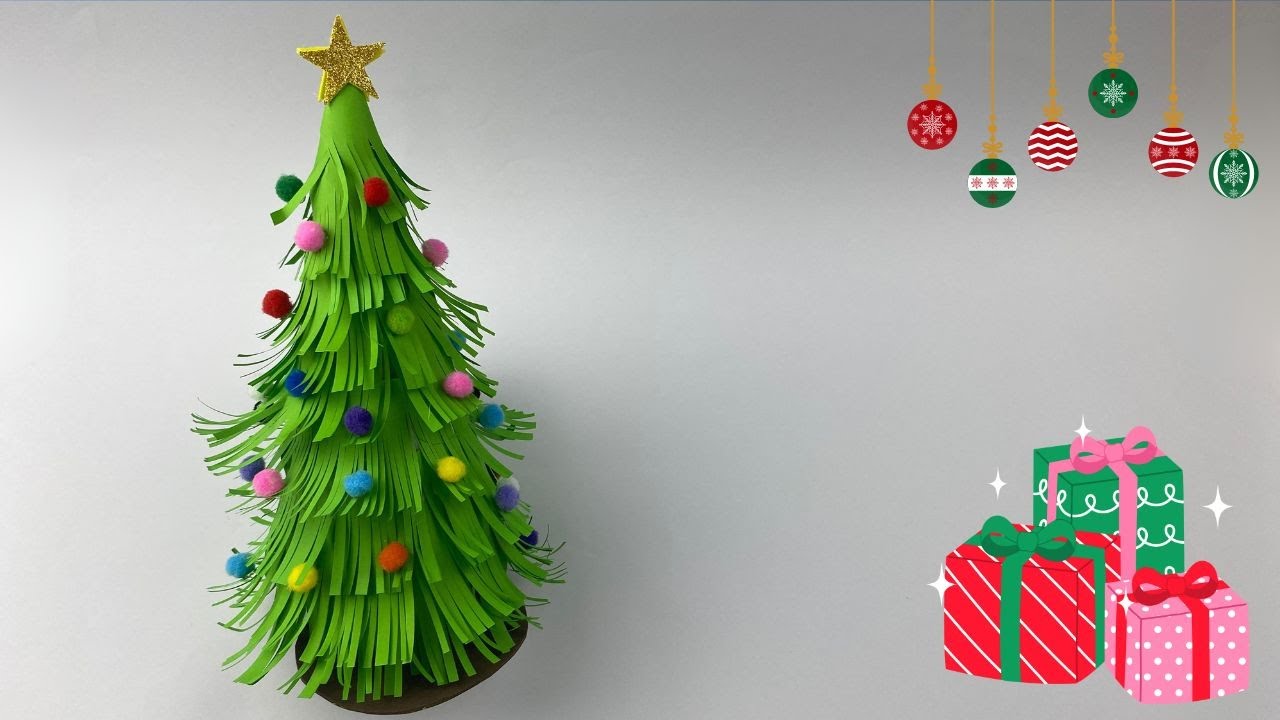Как сделать объемную бумажную рождественскую елку 🎄 | Простая поделка