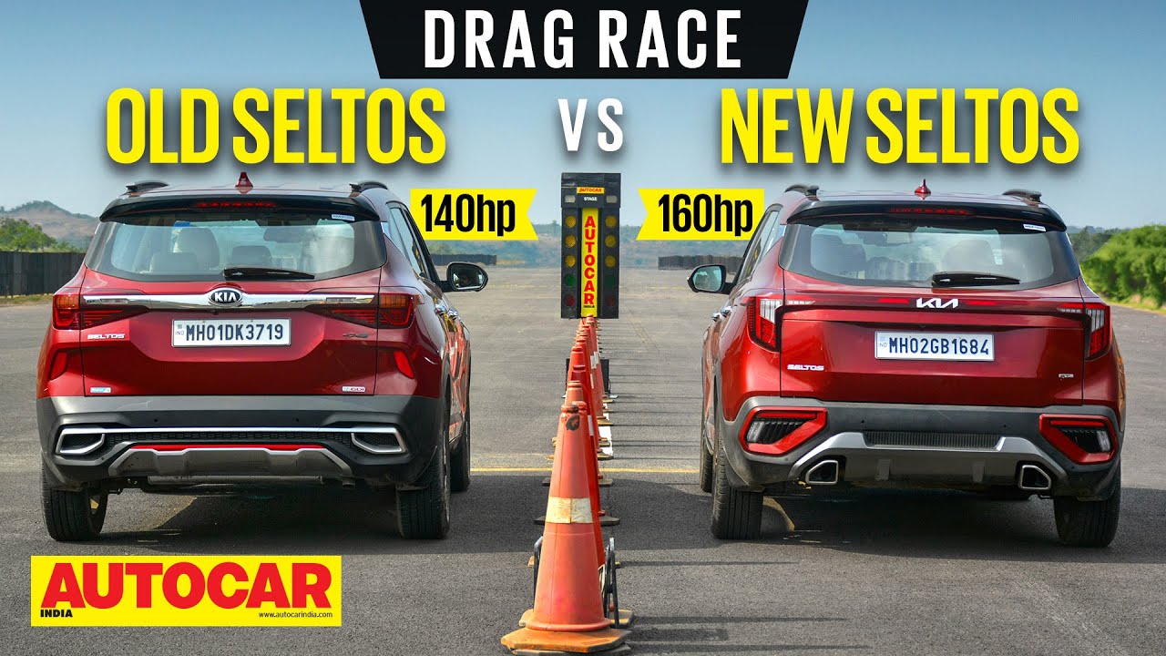 DRAG RACE: 2023 Kia Seltos vs 2019 Kia Seltos - 4 years and 20hp later... | @Autocar India