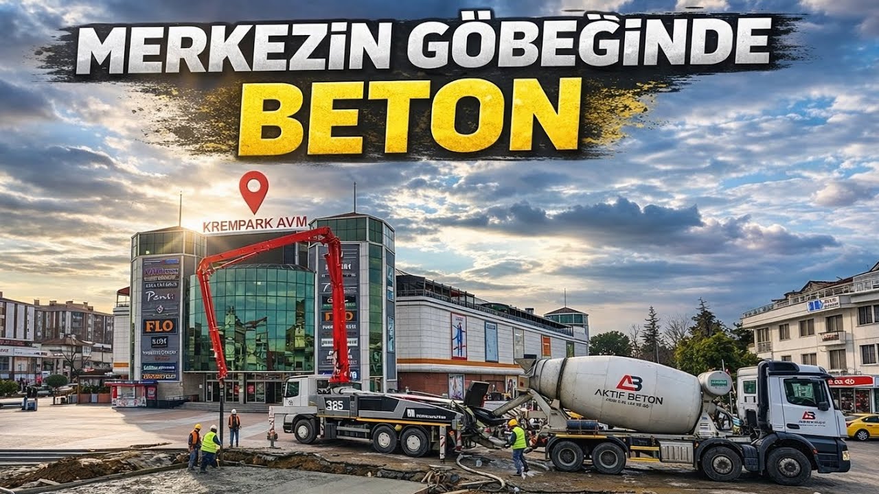 Şehir Merkezinde Beton Operasyonu | AVM Önünde Zor Döküm