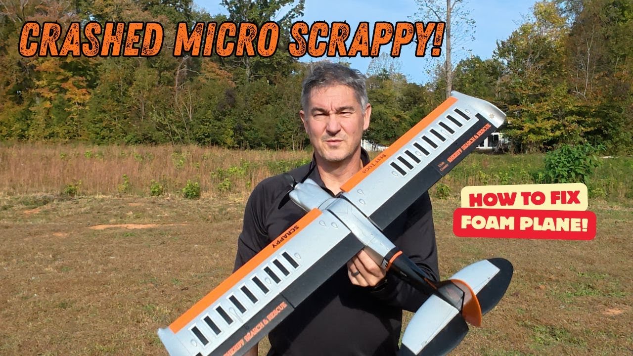 Микро-Scappy Crash! Как починить пенопластовый самолёт!