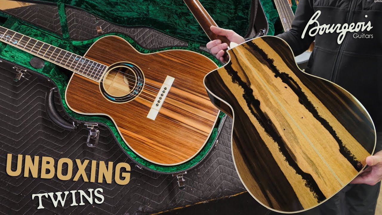 Unboxing the Rare Pair: Eddie's Exclusive Bourgeois Guitars with Sinker Redwood and Macassar Ebony