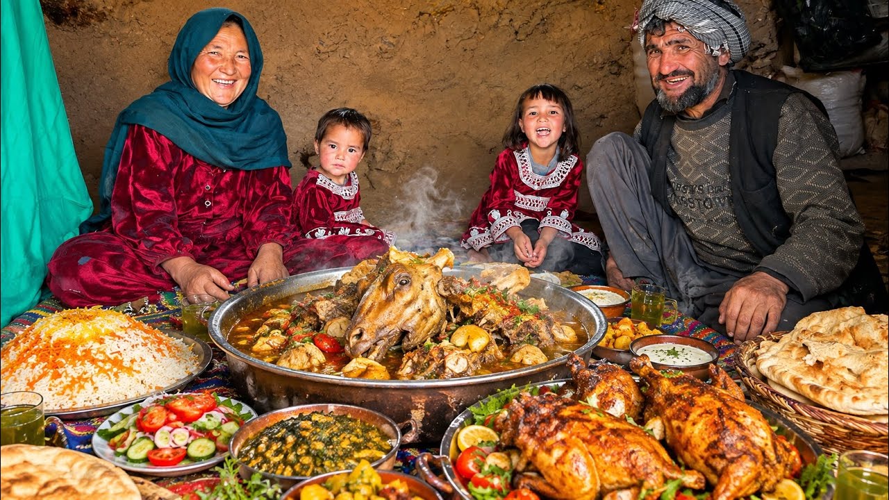 Real Afghan Village Life Cooking The Most Delicious Afghan Meal | 100-Year-Old Afghan Cave Life