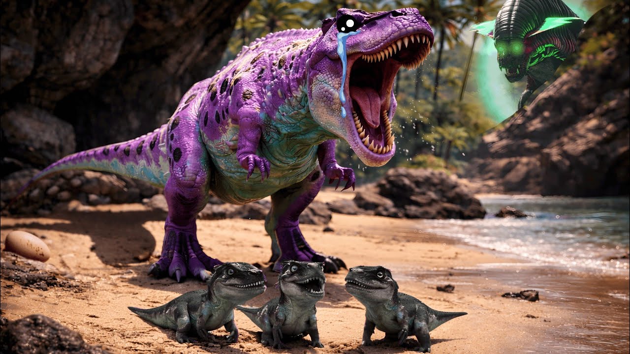 FILHOTES RAROS! A GRANDE REX SE SURPREENDE COM SEUS BEBÊS - ARK SURVIVAL EVOLVED