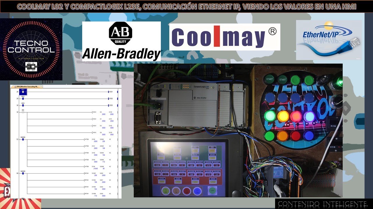 03-COOLMAY L02 Y COMPACTLOGIX L23E, COMUNICACIÓN ETHERNET IP, VIENDO LOS VALORES EN UNA HMI