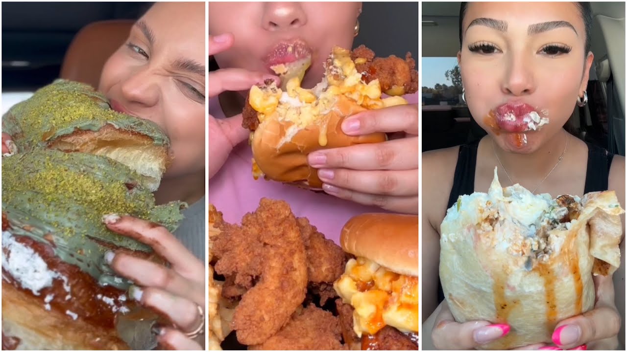 Tiktoks mukbang compilation | chipotle, wingstop and more