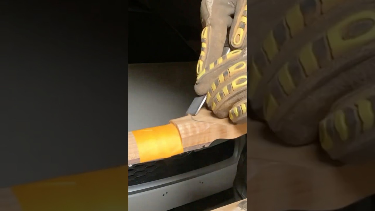 Carving a guitar neck headstock transition