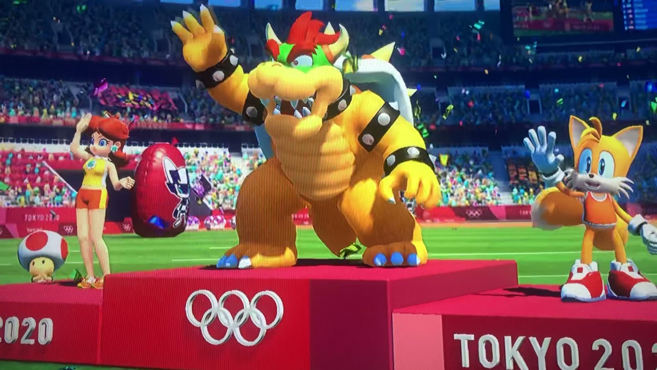 Mario and sonic at the Tokyo 2020 Olympic Games 110m hurdles (team Mario)