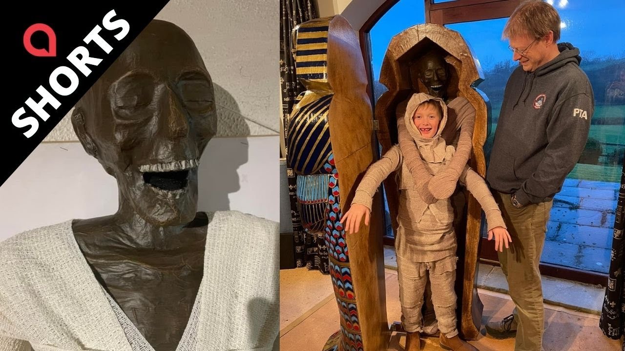 Father and Son's build &pound;250 life-size pharaoh for an Ancient Egypt school project | SWNS #Shorts