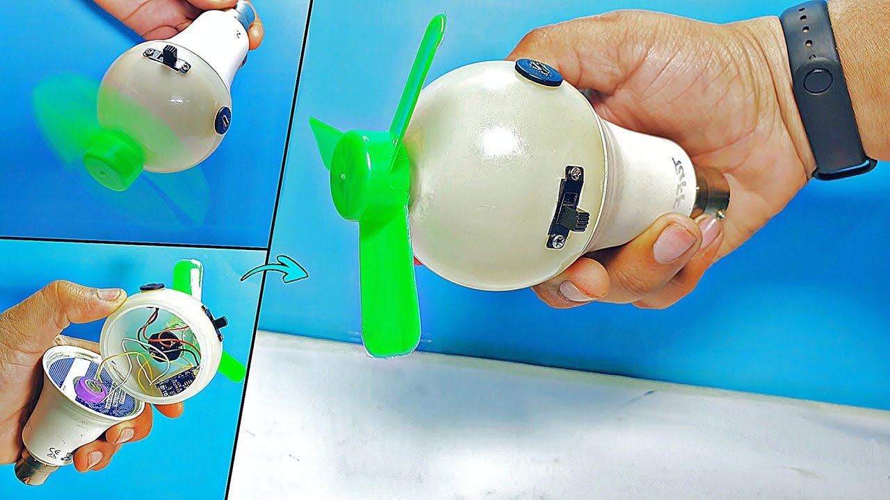 How To Make Fan From Old LED Bulb /  Amazing idea making fan
