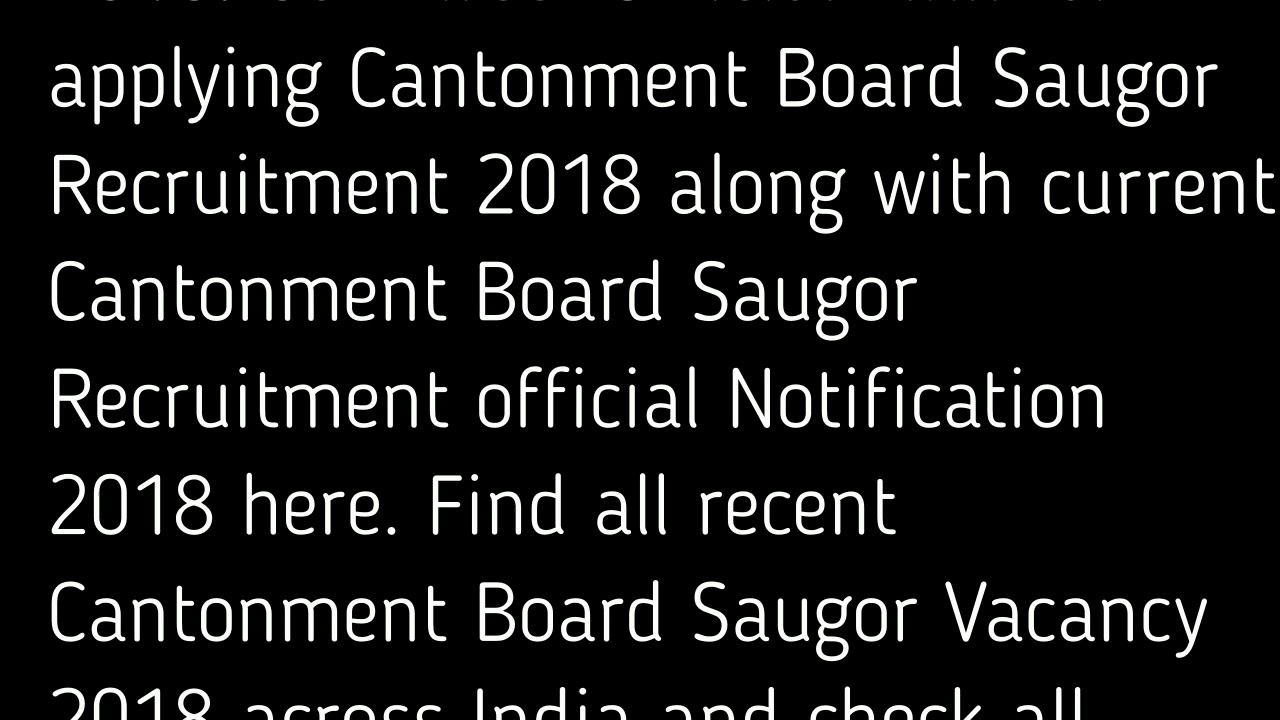 Cantonment Board Recruitment 2018