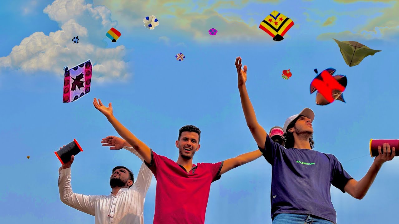 Kite caching & kite fly and cutting  with manja | ​⁠ itany zayada guda paker lia 😱