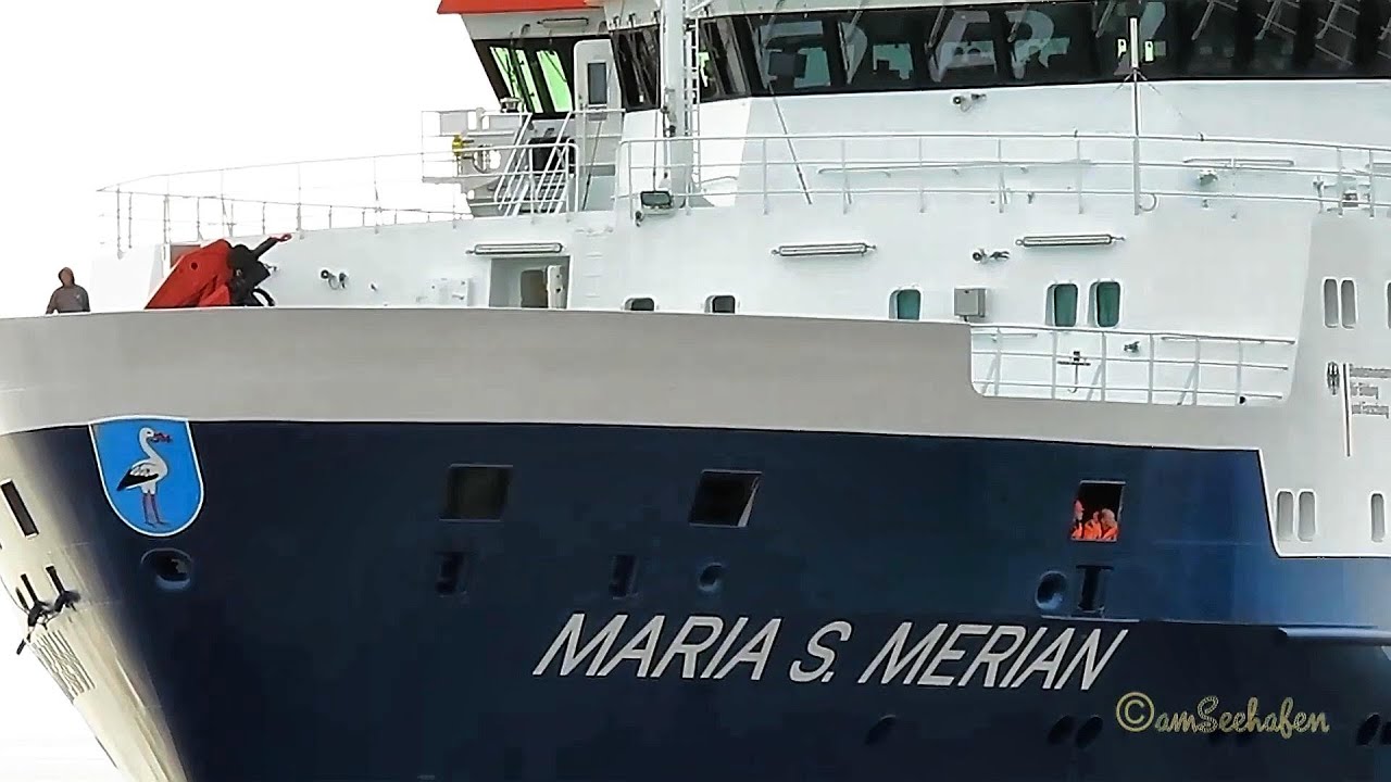 Einlauf Forschungsschiff MARIA S MERIAN DBBT IMO 9274197 research & survey vessel inbound Emden