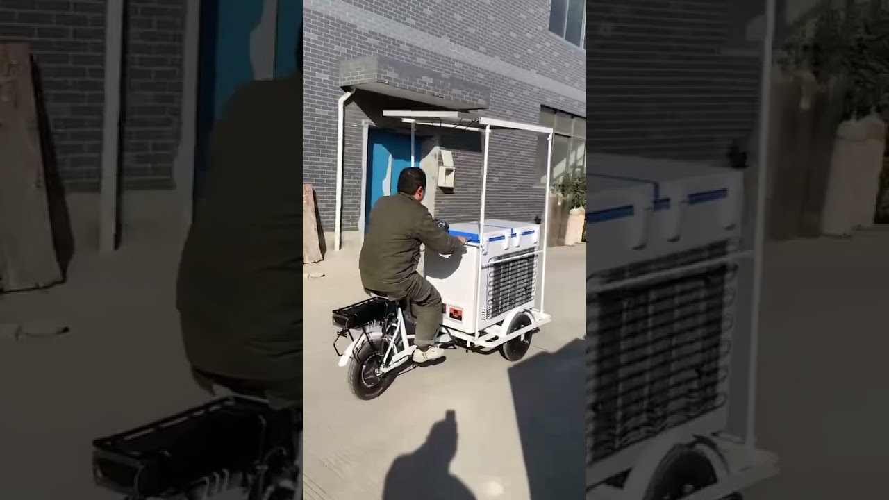 Electric ice cream tricycle. #electrictricycle #icecream #solarfreezer
