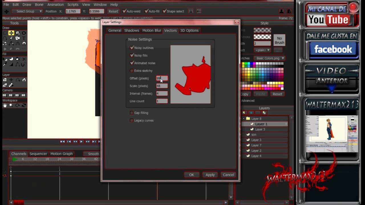 tutorial anime studio pro 9 efecto de fuego español