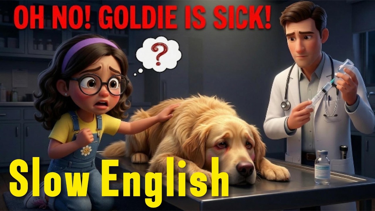 OH No! Goldie Is Sick!| Slow English Listening for Beginners (A1 Level)