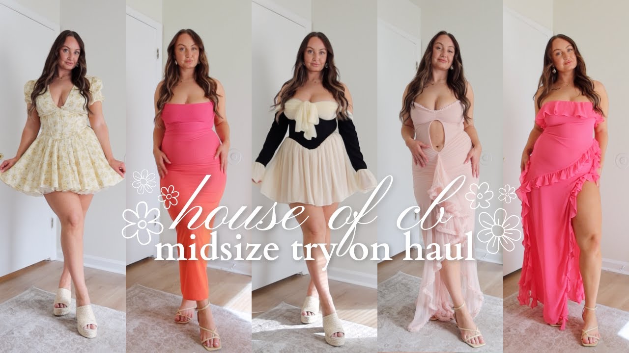 HOUSE OF CB 👼🏻 US 8/10 MIDSIZE TRY ON HAUL | cottage core dresses for spring! | mikayla jade rogers
