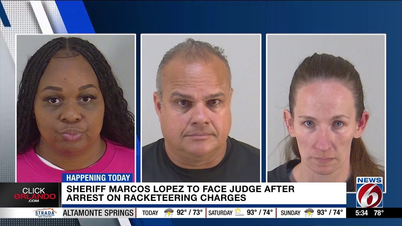 Sheriff Marcos Lopez to face judge after arrest on racketeering charges