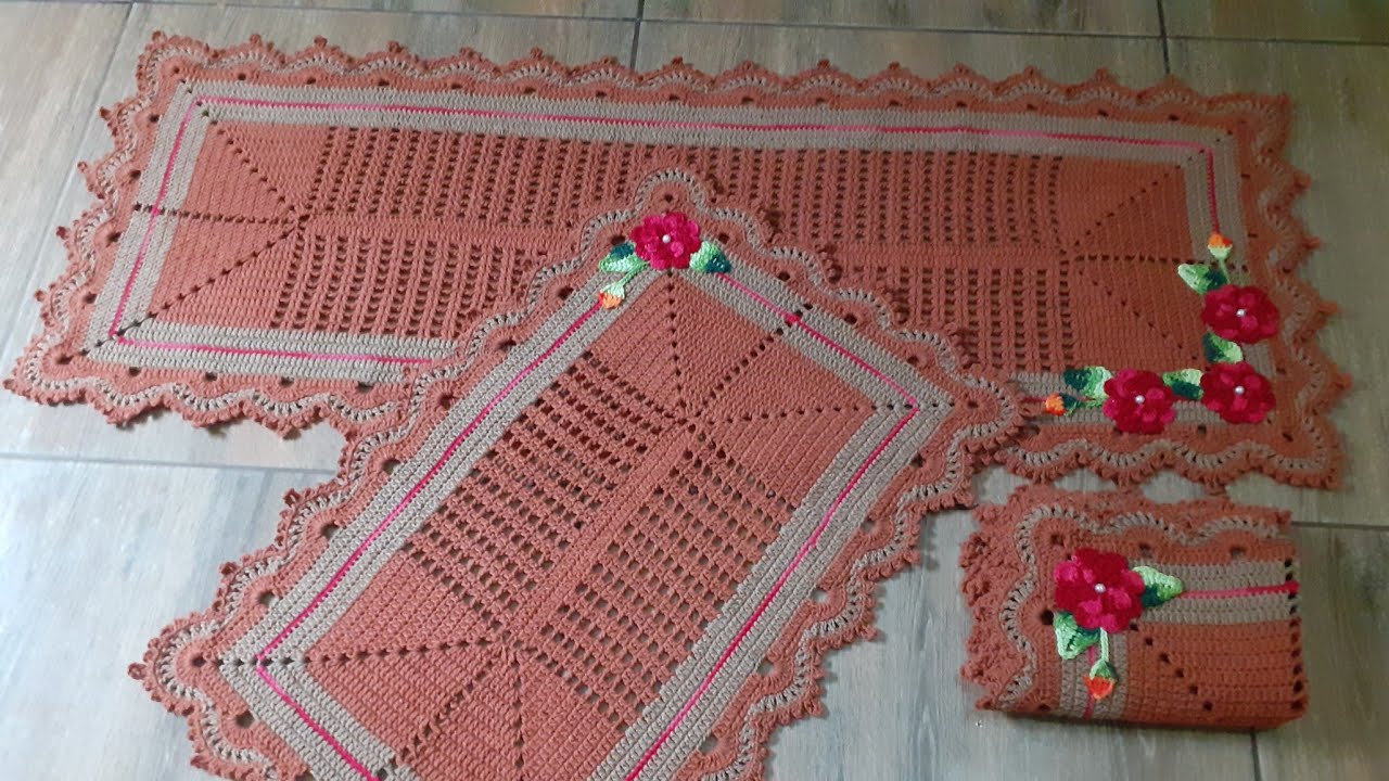 jogo de cozinha marrom, pt 1 econômico e muito rápido de fazer #marysouzacroche