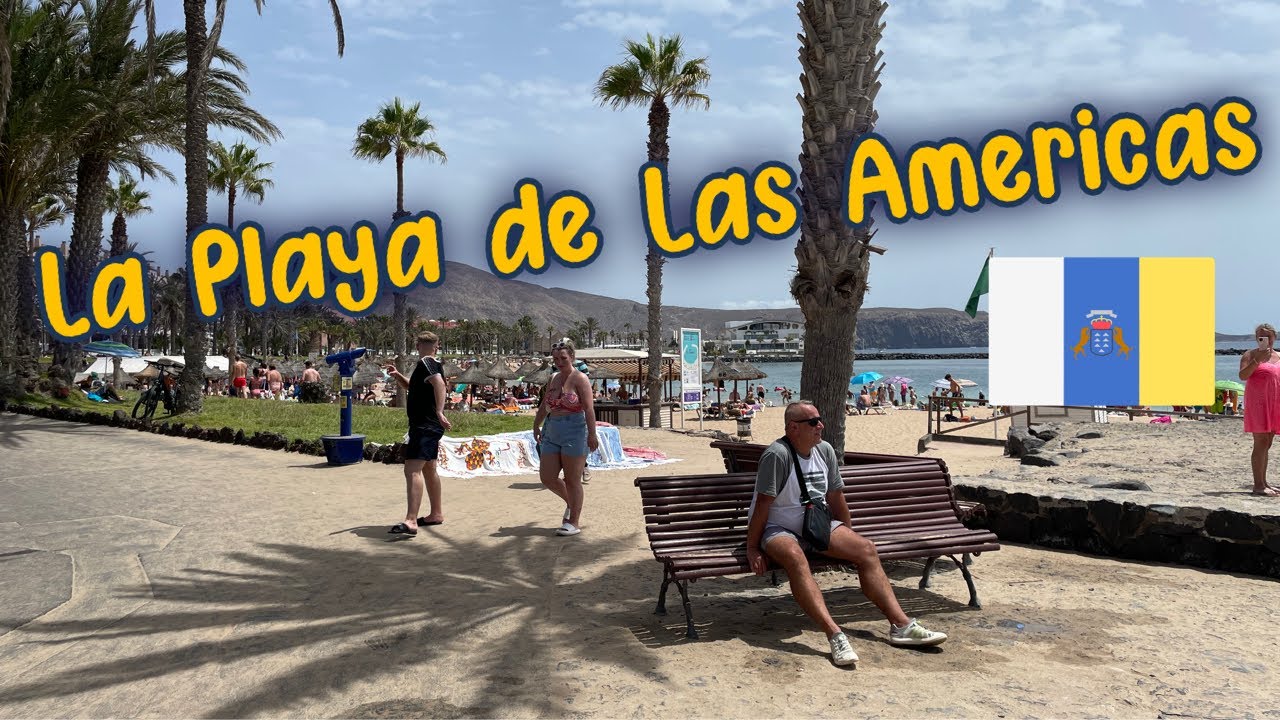 Las Americas with beautiful palm trees | Tenerife | Canary Islands | Walking Mango 4K Tour