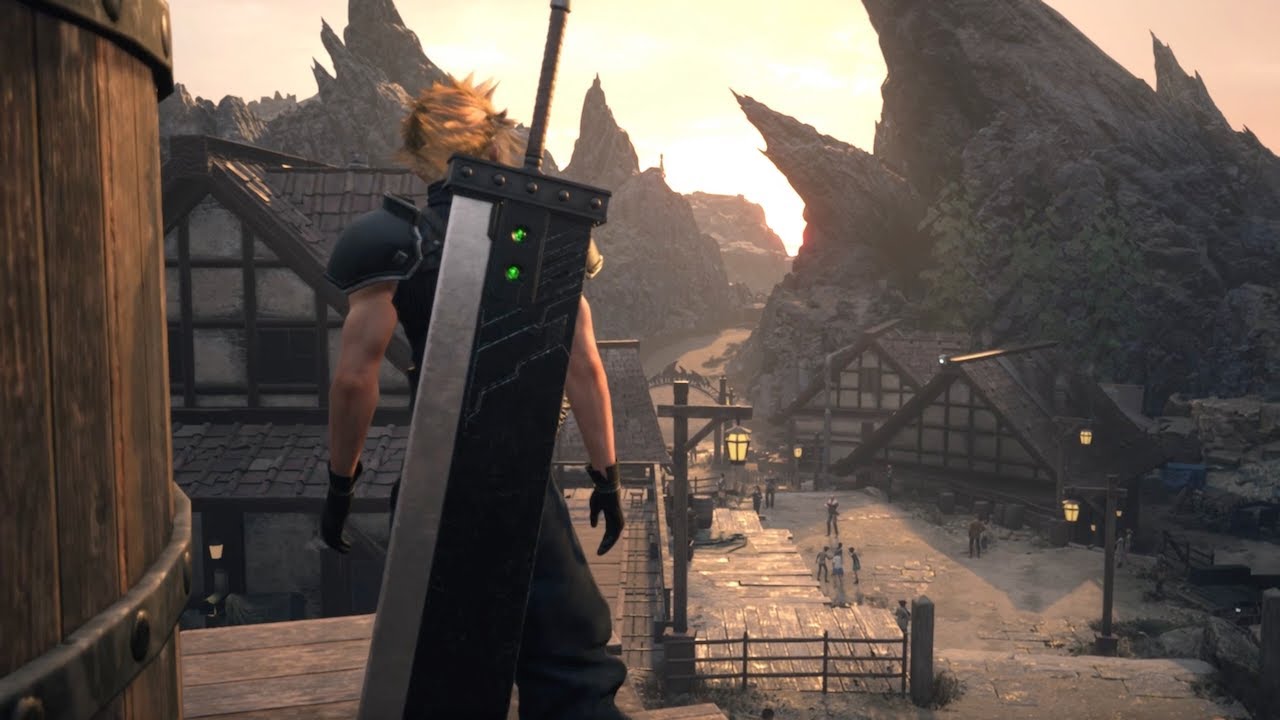 Game Music with landscape scene Final Fantasy 7 remake rebirth Nibelheim part 01