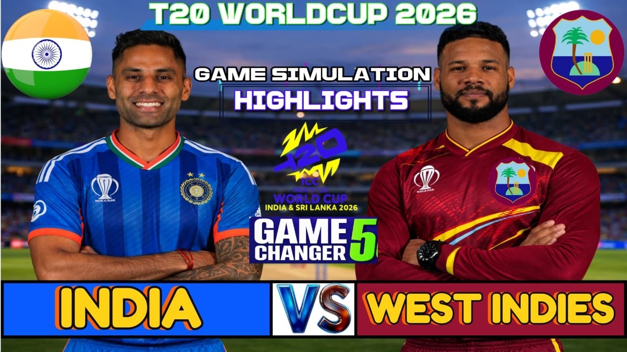 India vs West Indies T20 WC 2026 Highlights in Game Changer 5 // IND vs WI #indvswi #t20wc #wivsind