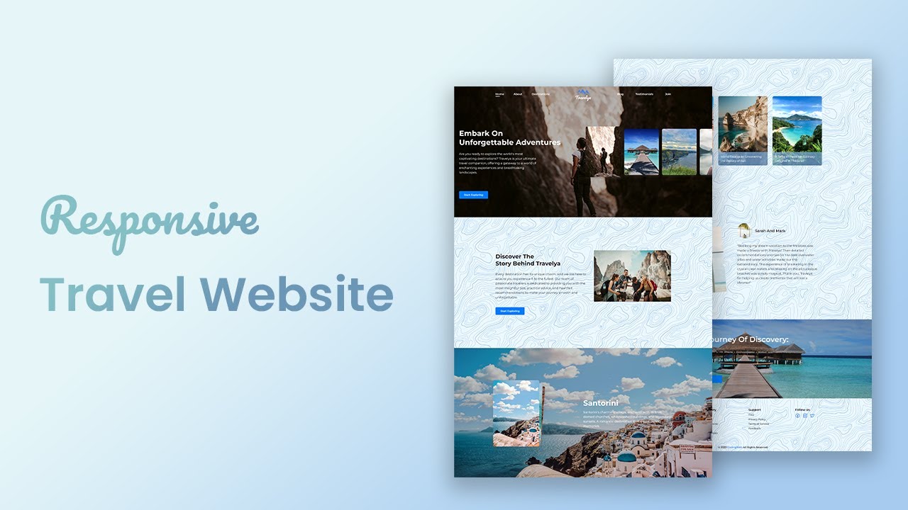 Responsive Travel Website using HTML, CSS & JavaScript
