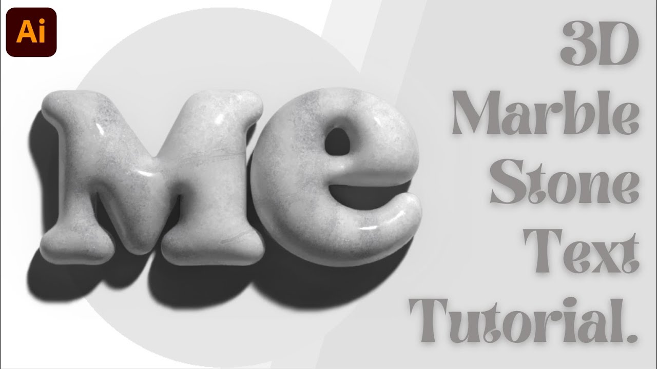 3D Marble Stone Text Tutorial On Illustrator | Easy Beginner Tutorial