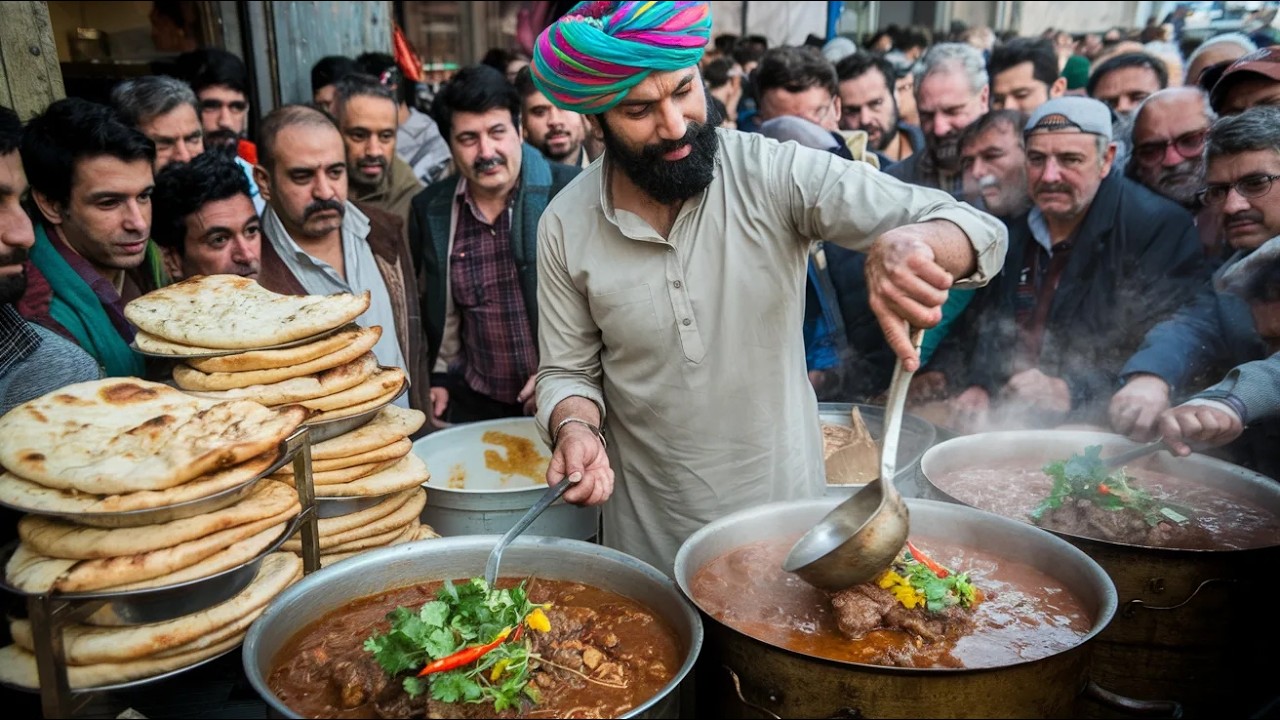 PAKISTANI ROADSIDE CHEAP DHABA BREAKFAST | MORNING NASHTA NALLI NIHARI RECIPE | STREET FOOD PAKISTAN