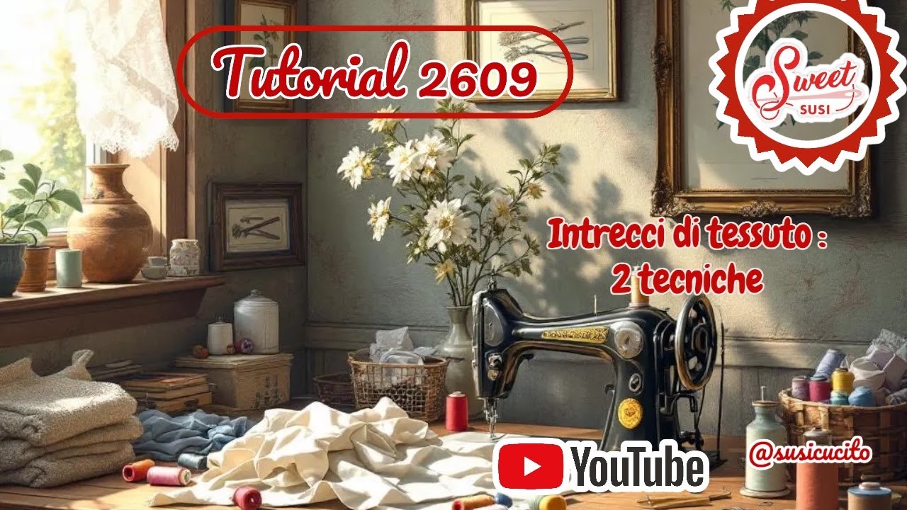 🌹 2609 TUTORIAL - 2 tecniche straordinarie per intrecciare tessuti e creare capolavori di cucito