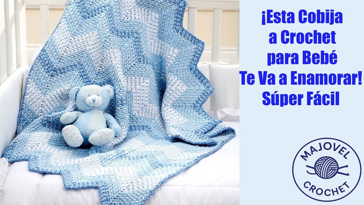 🧶💙 ¡Esta Cobija a Crochet para Bebé Te Va a Enamorar! Súper Fácil y Delicada