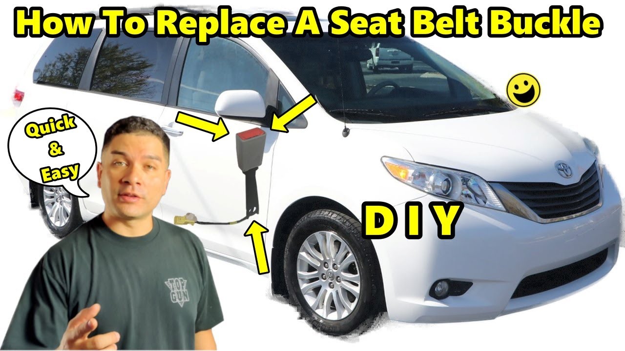 Как заменить пряжку ремня безопасности в Toyota Sienna 2011–2014 гг., артикул № 73240-08030-B0