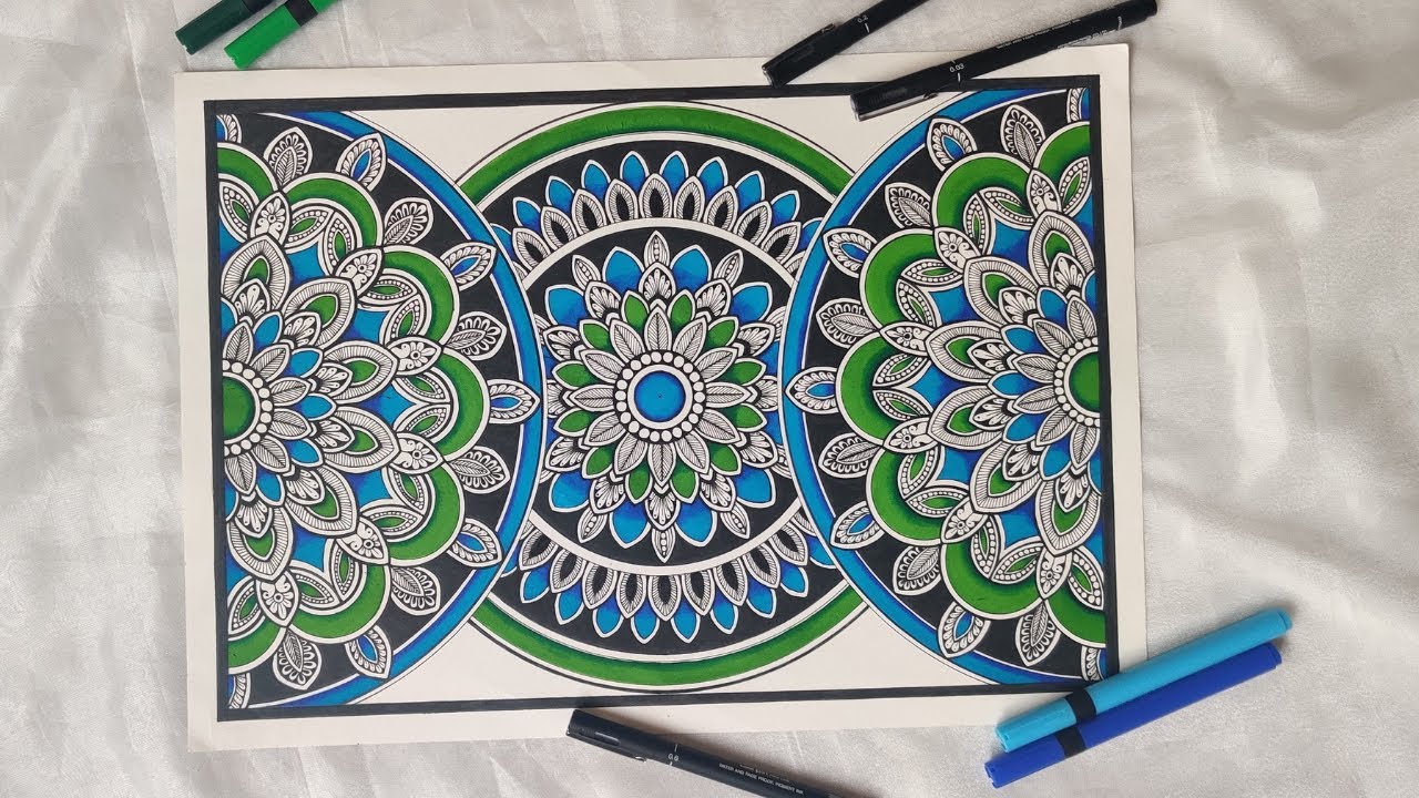 How to Draw Mandala Art || Semi-Circle Mandala || How to draw Mandala for Beginners | Easy mandala