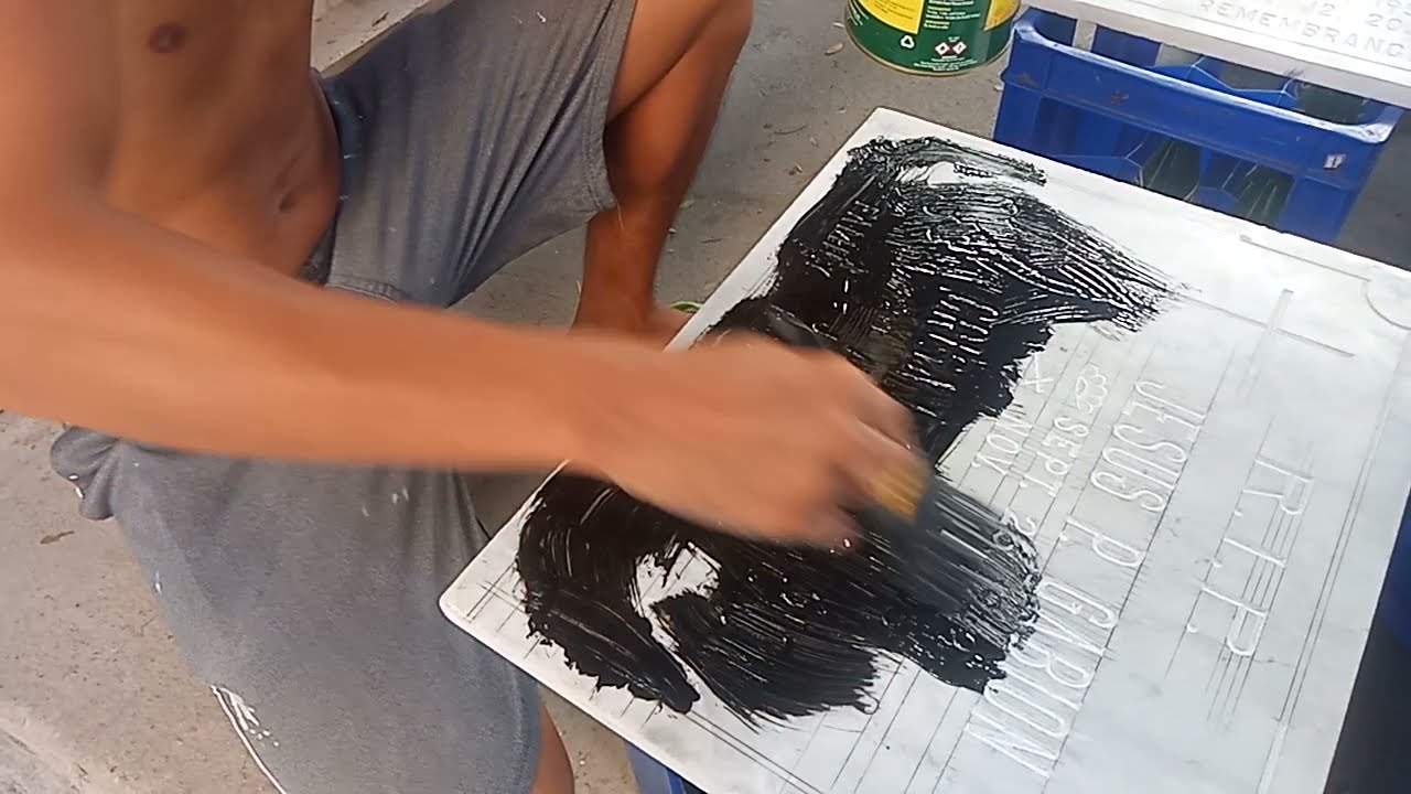 paano ba magpintura Ng mabilis sa lapida