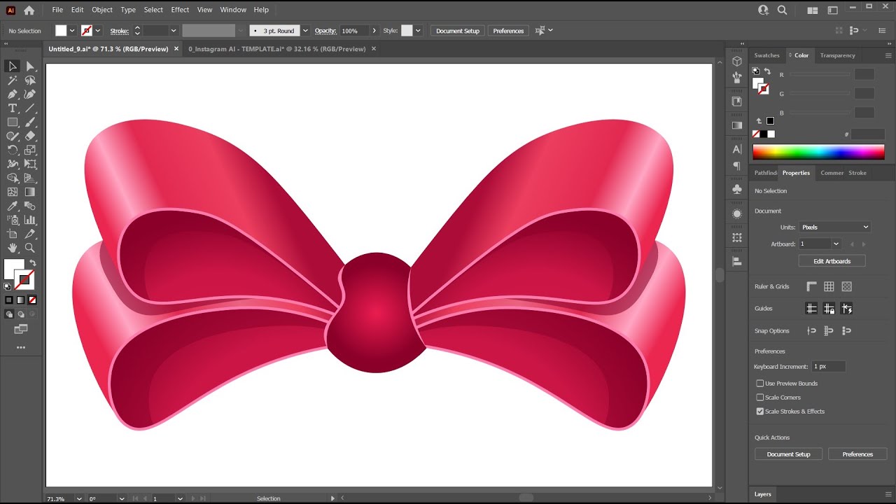 Как создать подарочный бант в Adobe Illustrator