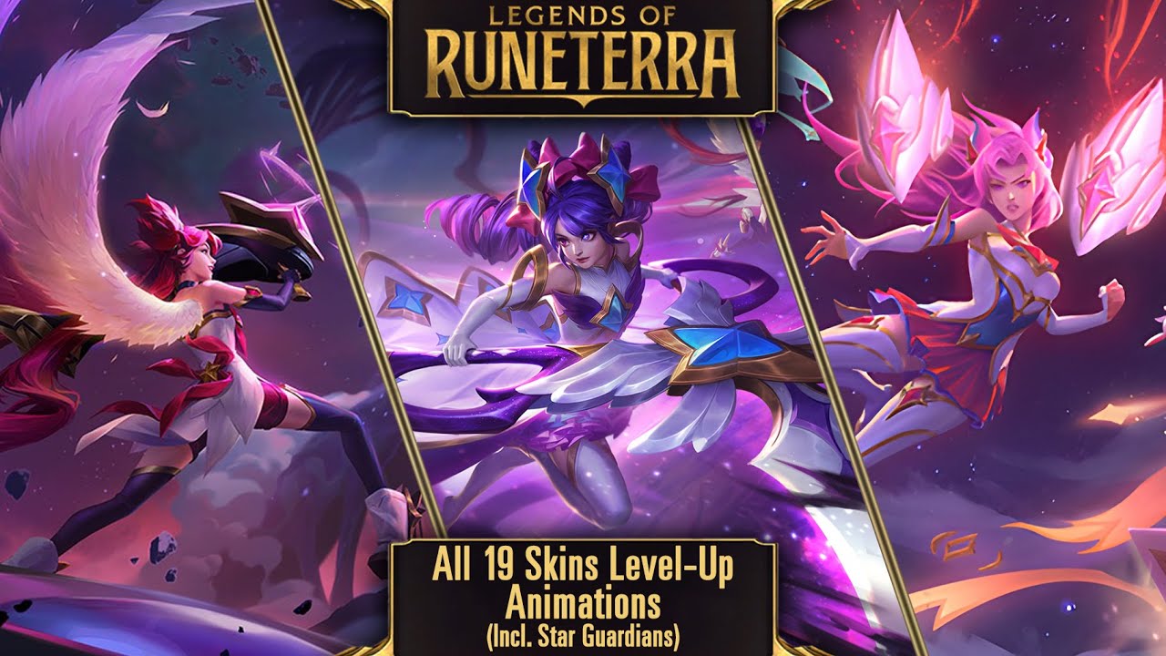 [OUTDATED, SEE DESC.] Legends of Runeterra - All 19 Skins Level Up Animations (Incl. Star Guardian)