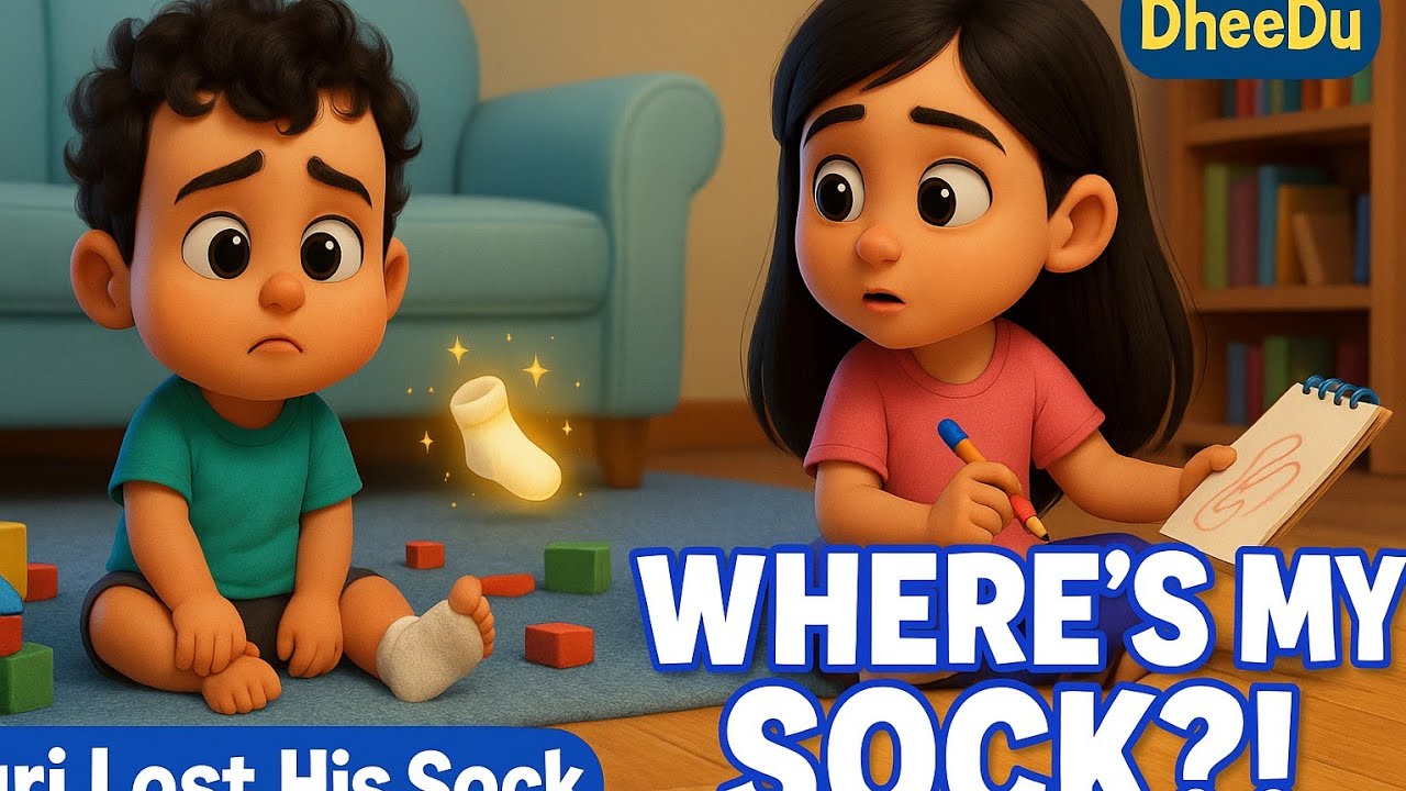  Helping | Durj lost his sock and Dheera paused her masterpiece to help. adorable moral story