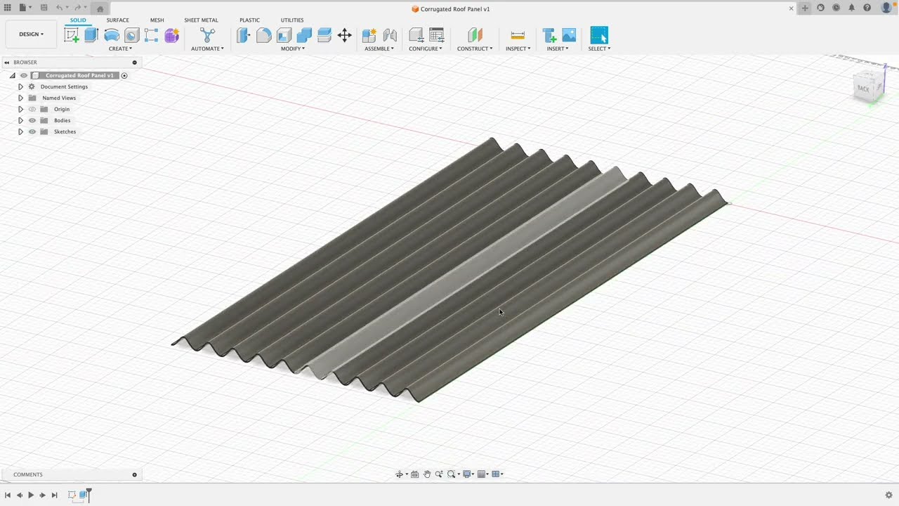 Fusion 360 - How To Make A Corrugated Roof Panel