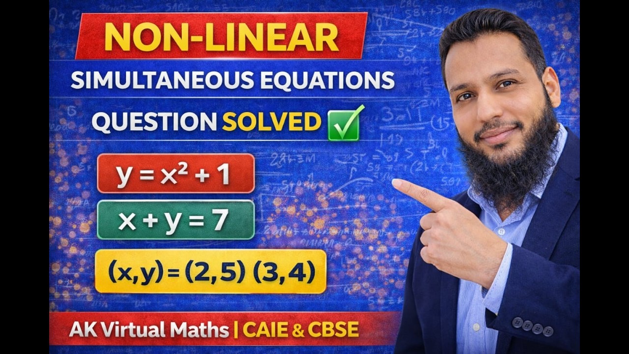 Non-Linear Simultaneous Equation | Paper 4 IGCSE October/November 2025