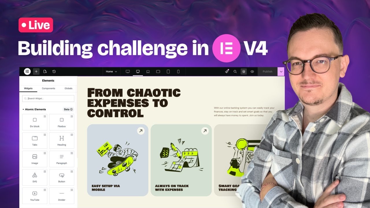 Elementor V4 Practice: Build This Simple Section With Me (Live)