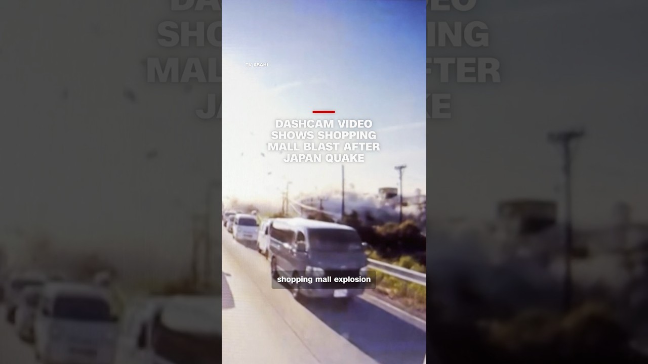 Dashcam video shows shopping mall blast after Japan quake