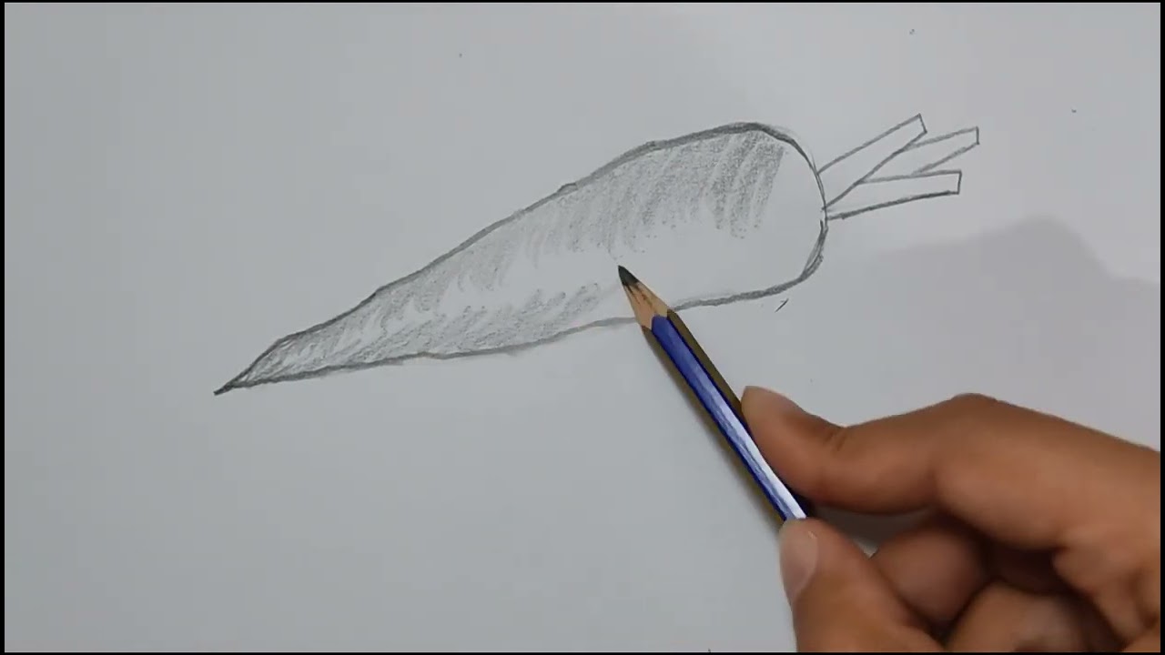 Basitçe Havuç Çizimi (Karakalem ile)/How To Draw A Carrot
