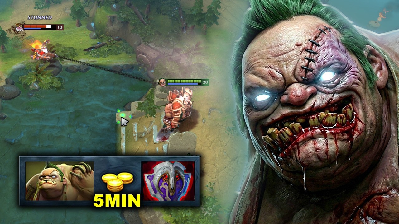5Min Vanguard Pudge 47Kills Unstoppable Raid Boss Dota 2