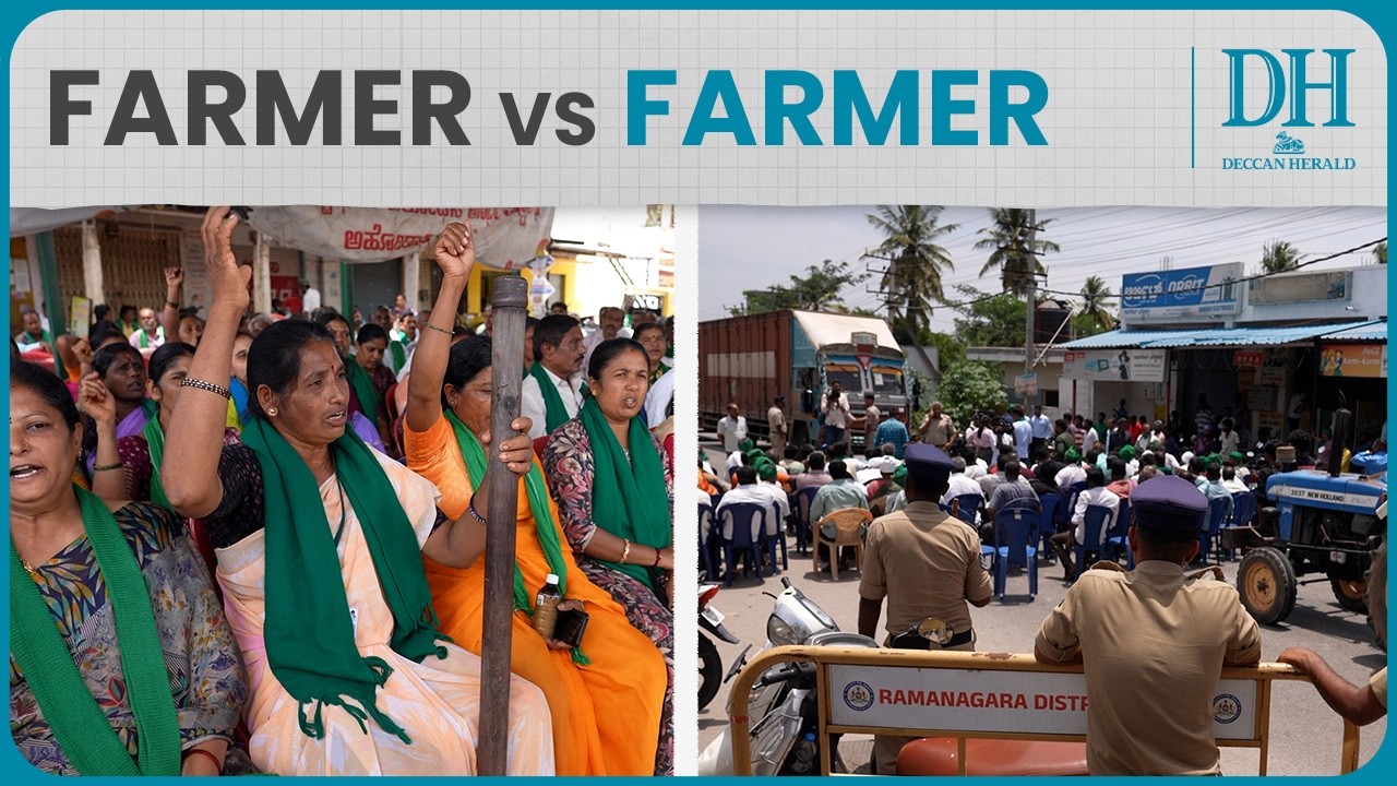 Bidadi: After Assaulting Officials With Brooms, Farmers Opposing AI City Stage Fresh Protest